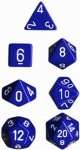 OPAQUE DICE SET - BLUE/WHITE
