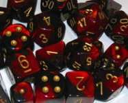 SET DE DES GEMINI NOIR RGE/OR