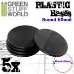 5 SOCLES PLASTIQUES ROND 60 MM NOIR