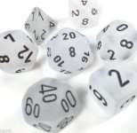 SET DE 7 DES FROSTED - CLAIR/NOIR
