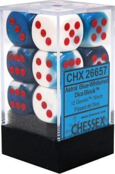 12D6 16MM BLEU ASTRAL - BLANC / ROUGE