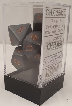 OPAQUE DICE SET - GREY/COPPER