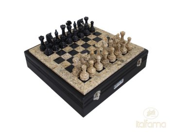 ECHECS BROWN/BLACK MARBL 30X30