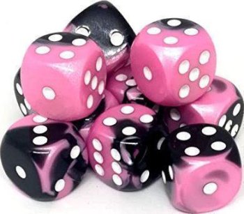 12D6 16MM NOIR-ROSE/BLANC