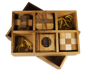 COFFRET 6 CASSE TETE EN BOIS