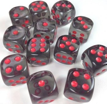 12D6 16MM GRIS TRANSPARENT/ROUGE