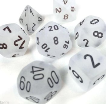 SET DE 7 DES FROSTED - CLAIR/NOIR