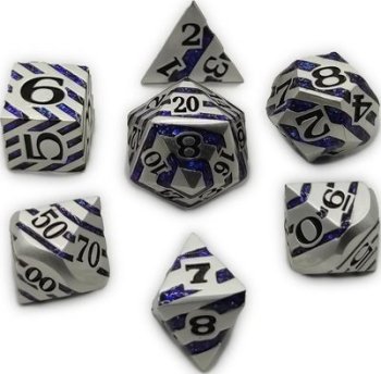 SET DES METAL NICKEL PAILLETTES BLEUES
