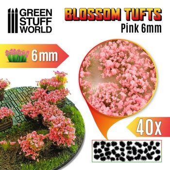 TOUFFES DE FLEURS ROSES 6MM