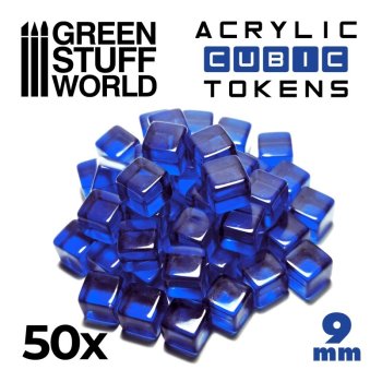 50 JETONS CUBES BLEUS