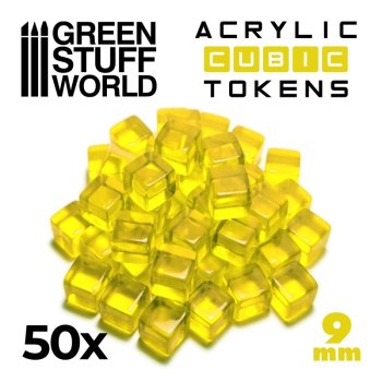 50 JETONS CUBES JAUNES