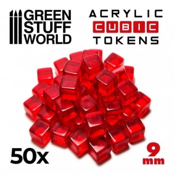 50 JETONS CUBES ROUGES