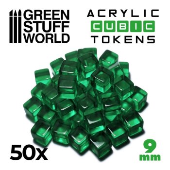 50 JETONS CUBES VERTS