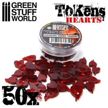 50 JETONS COEURS ROUGES