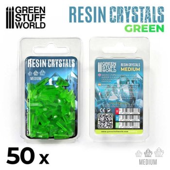 CRISTAUX VERT MOYENS EN RESINE