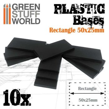 Socles rectangulaires 25x50mm en plastique