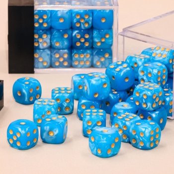 LOT DE 36 DES 12MM BLEU