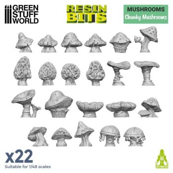 Set imprimé en 3D - Champignons épais