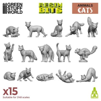 CHATS 3DPRINTED EN RESINE