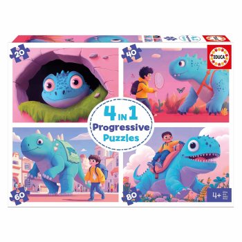 PUZZLE EVOLUTIF Dinos Sympathiques 20+40+60+80