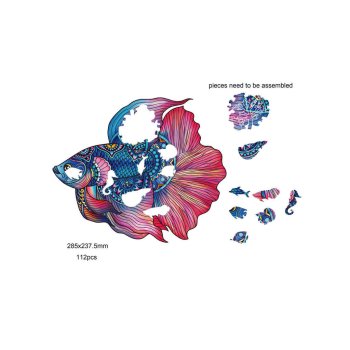 112P POISSON RAINBOW WOODEN PU