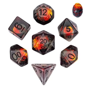 LOT DE 7 DES RESINE - OEUF DE DINOSAURE